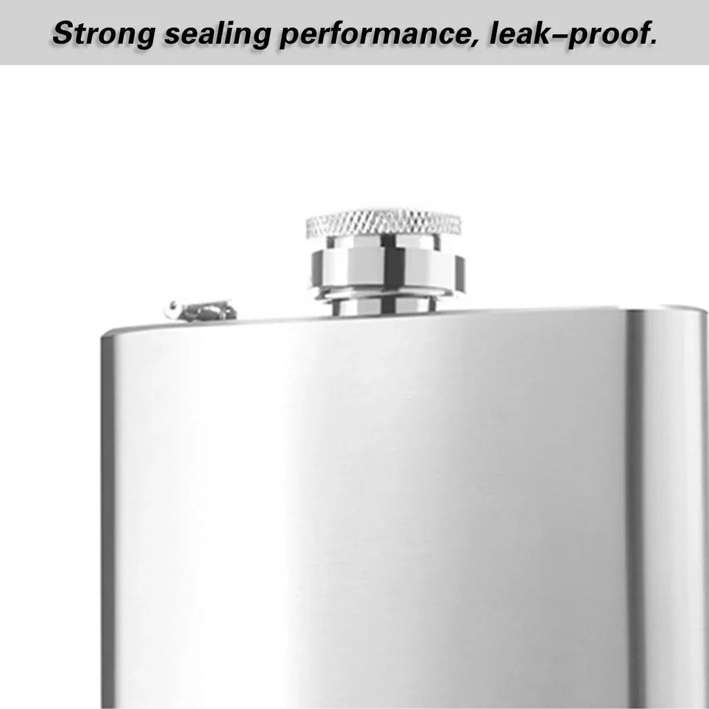Stainless Steel Hip Flask Set with Funnel and 2 Cups, 207 ml
