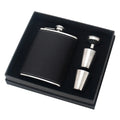 Stainless Steel Hip Flask Set with Shot Cups, Lychee Pattern, 236 ml