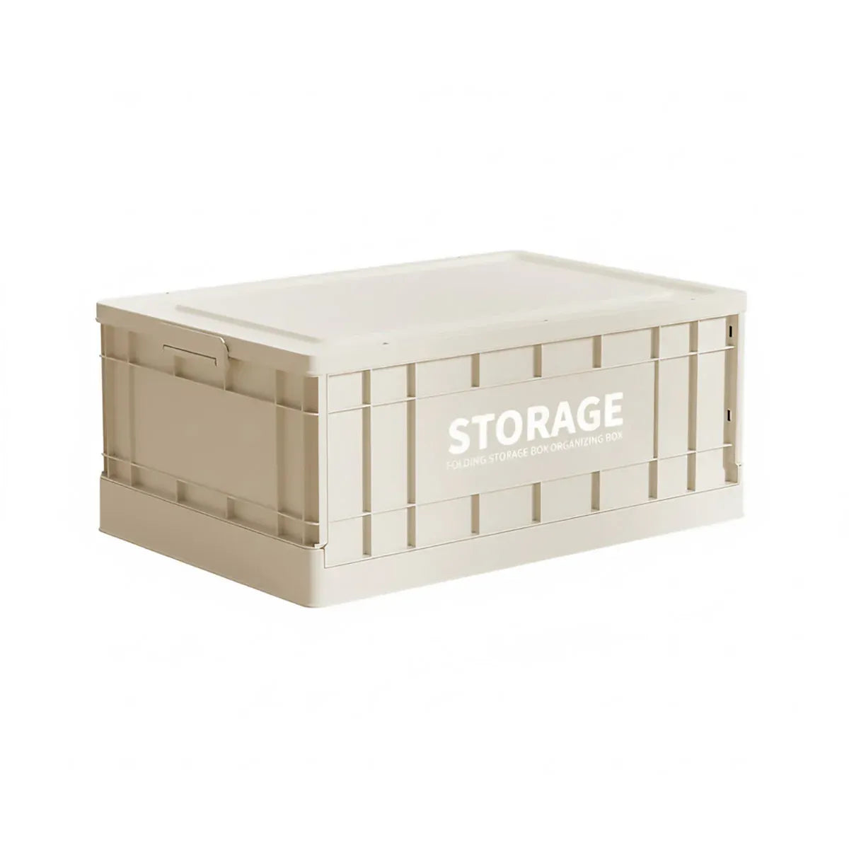 Foldable Plastic Storage Box, Beige