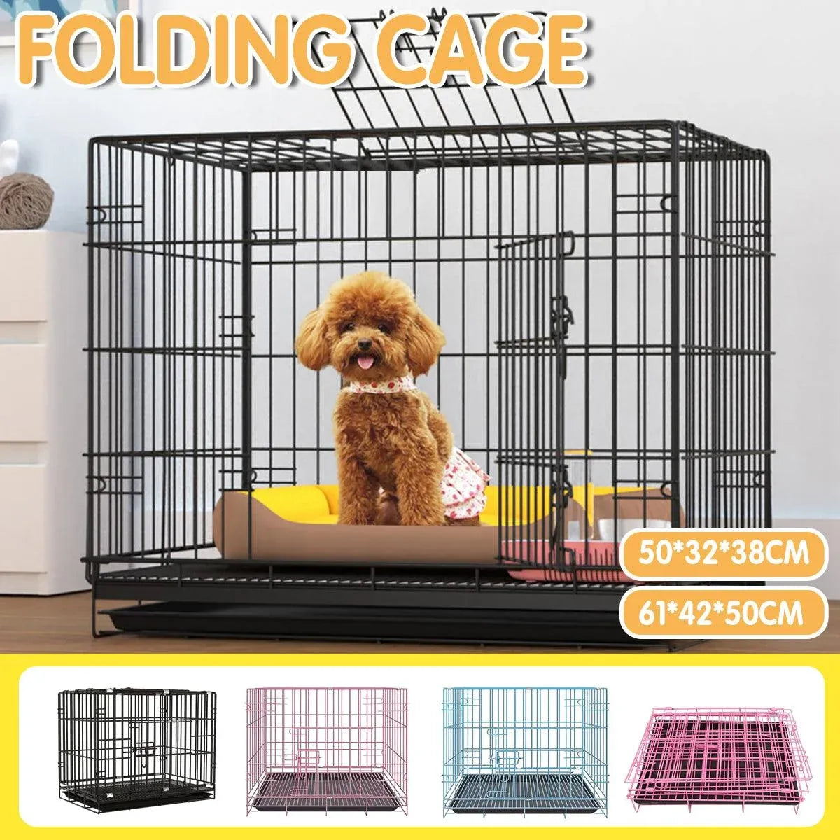 Metal Dog Crate Pet Cage with Divider