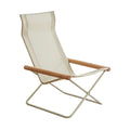 Folding Camping Chair with Solid Wood Armrests Carbon Steel Frame
