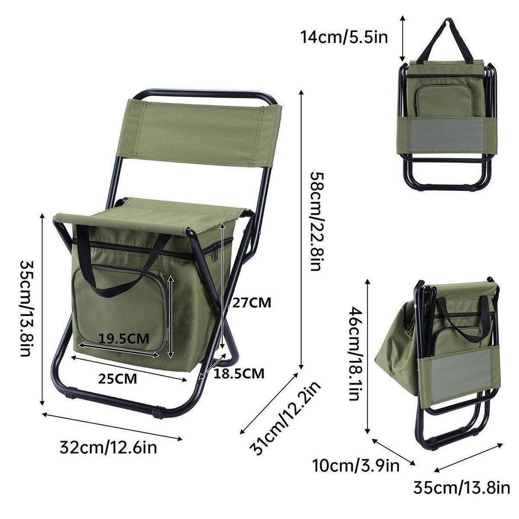 Folding Camping Chair with Storage Bag Lightweight Portable Outdoor