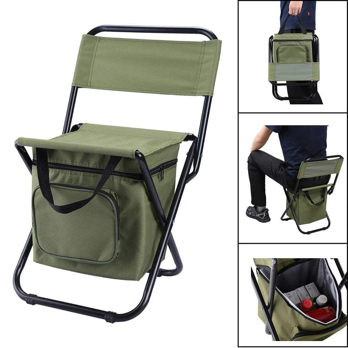 Folding Camping Chair with Storage Bag Lightweight Portable Outdoor