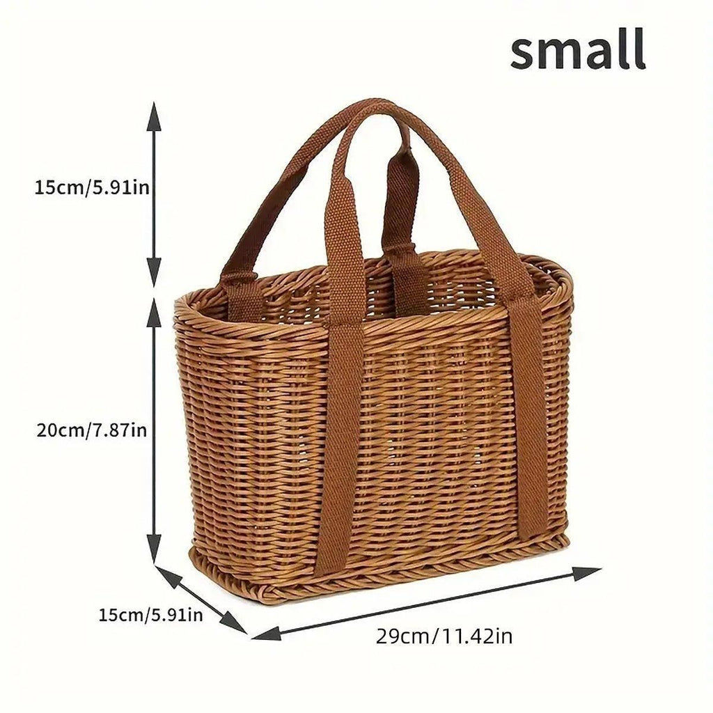 Imitation Rattan Woven Basket Shopping Basket Fruit Vegetable Storage