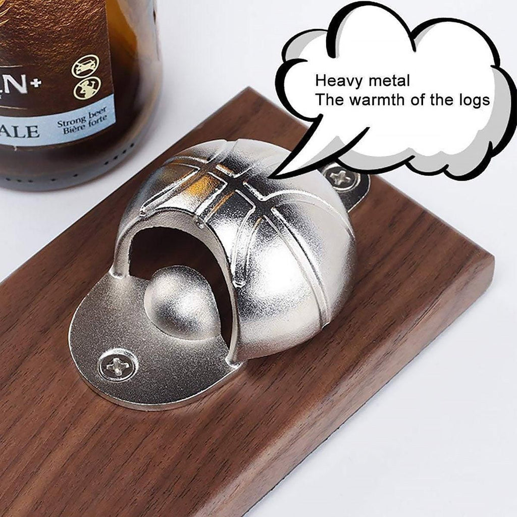 Magnetic Wooden Beer Bottle Opener Football Basketball Wine Opener