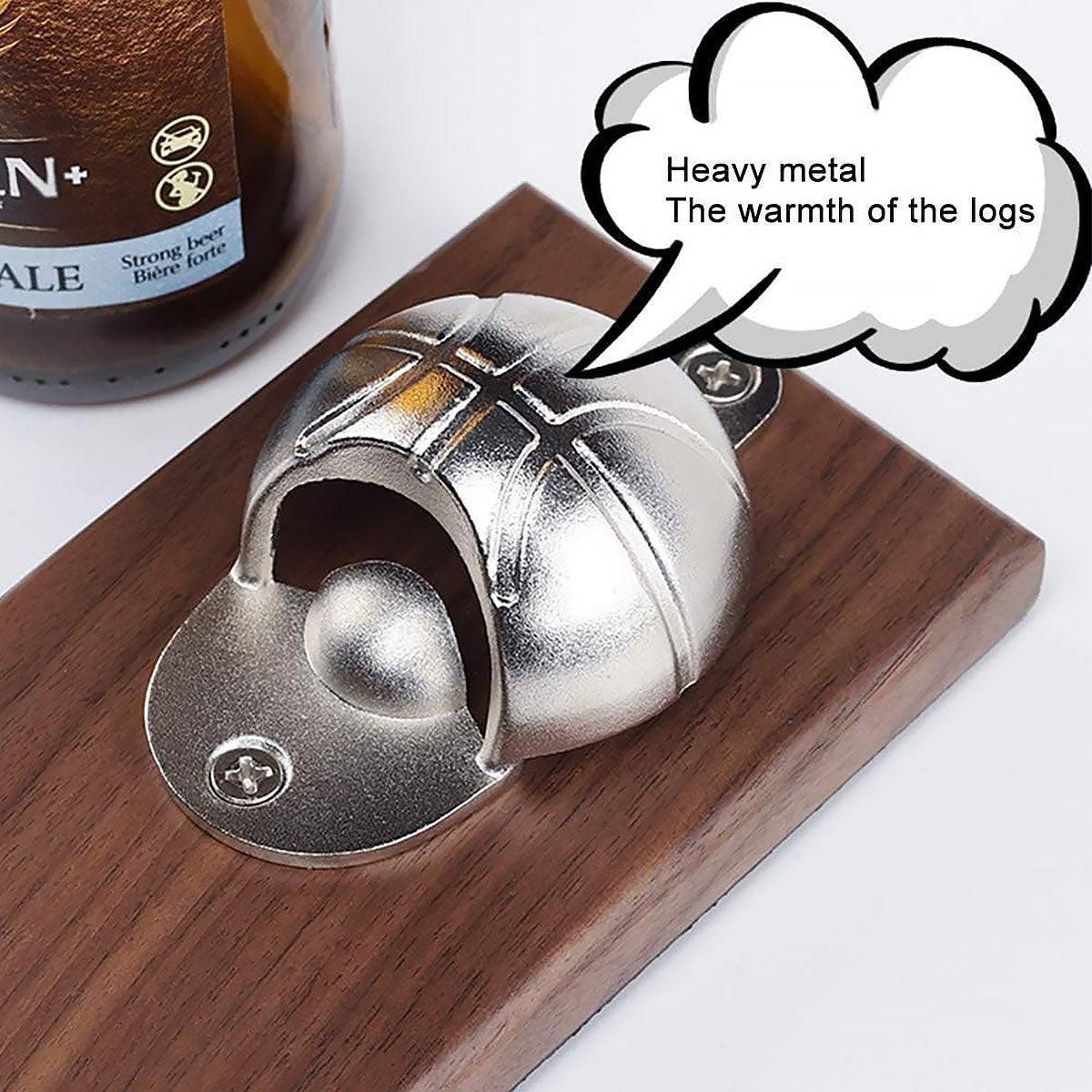 Magnetic Wooden Beer Bottle Opener Football Basketball Wine Opener