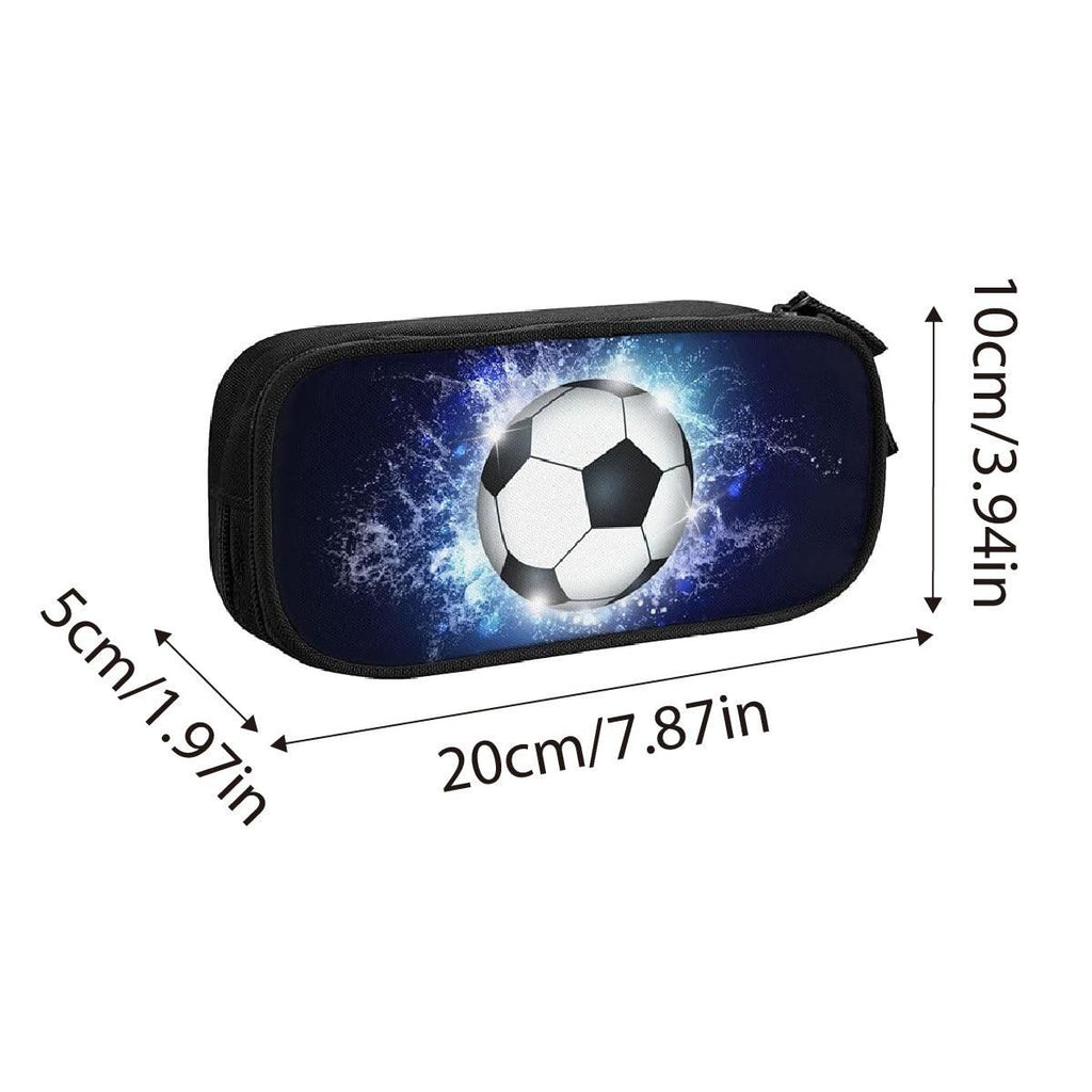 Football Pattern Oxford Fabric Pencil Case, 20 x 10 x 5 cm