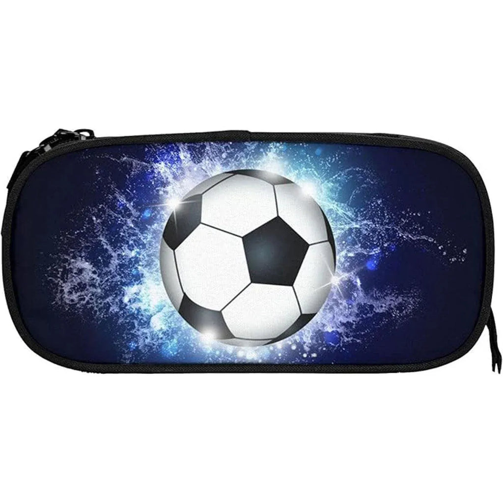 Football Pattern Oxford Fabric Pencil Case, 20 x 10 x 5 cm