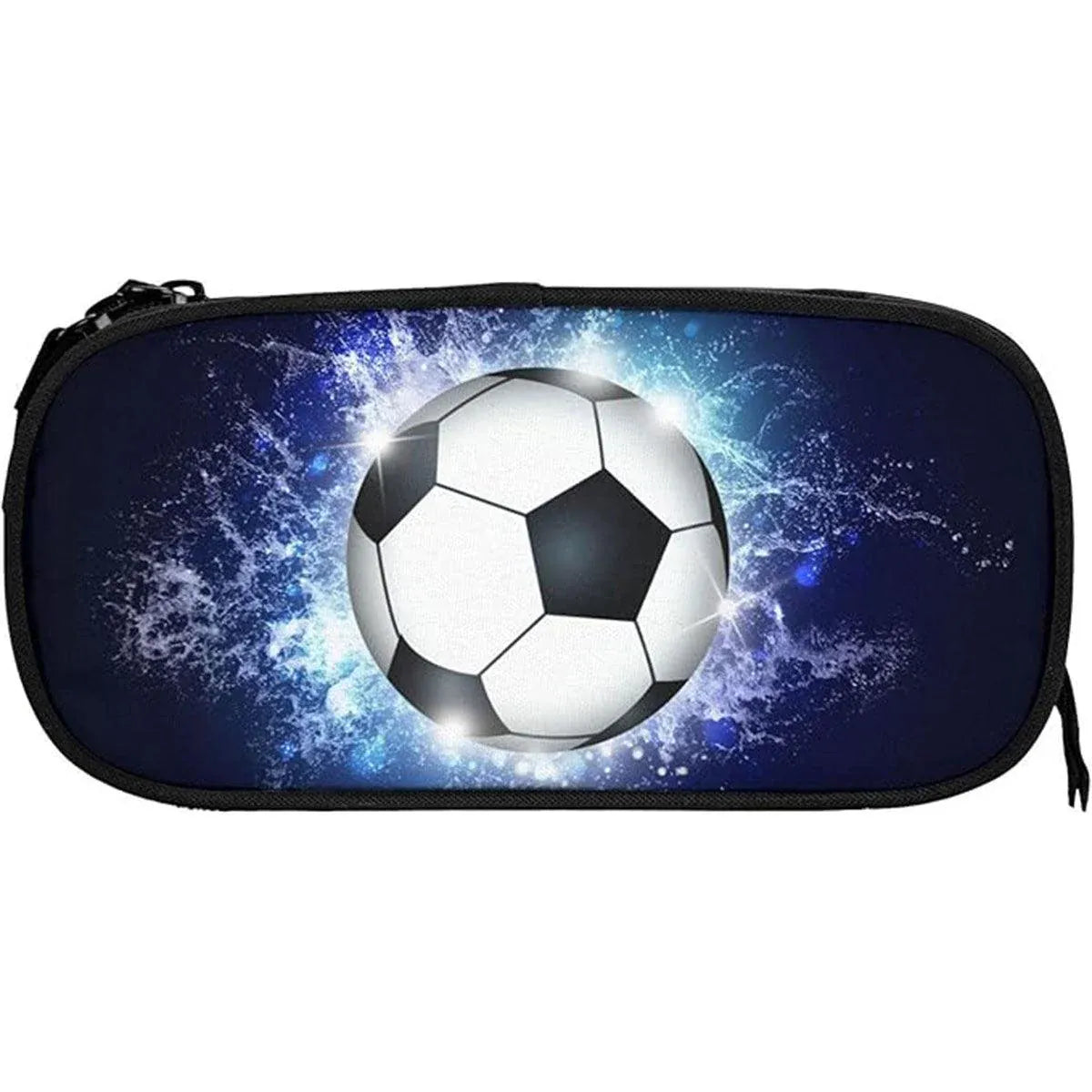 Football Pattern Oxford Fabric Pencil Case, 20 x 10 x 5 cm