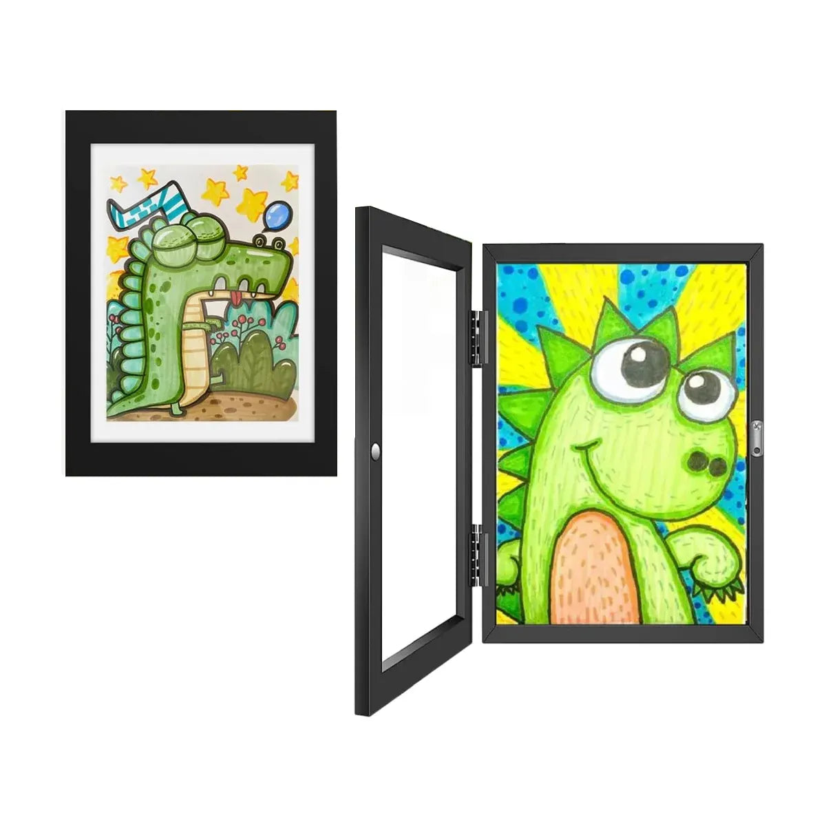 Kids Art Display Frames Set Wooden Artwork Holder 2PCS Children