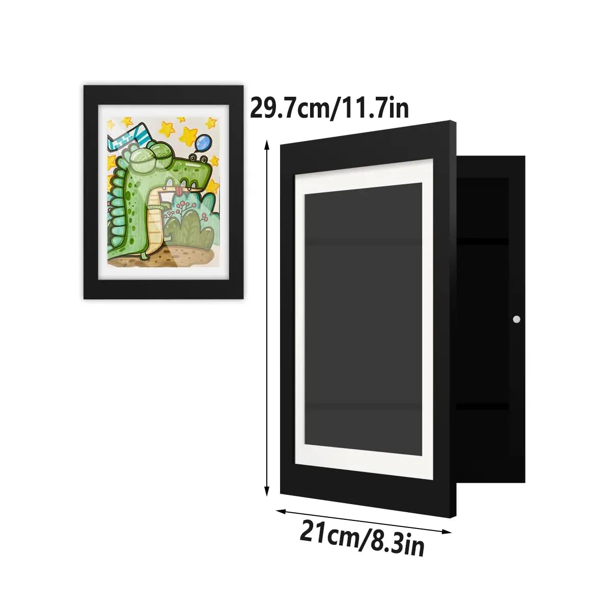 Kids Art Display Frames Set Wooden Artwork Holder 2PCS Children