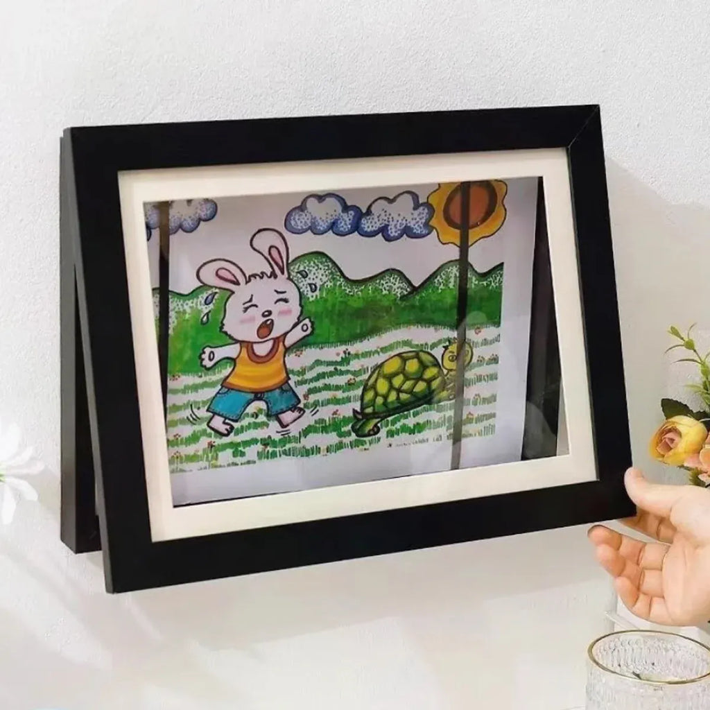 Kids Art Display Frames Set Wooden Artwork Holder 2PCS Children