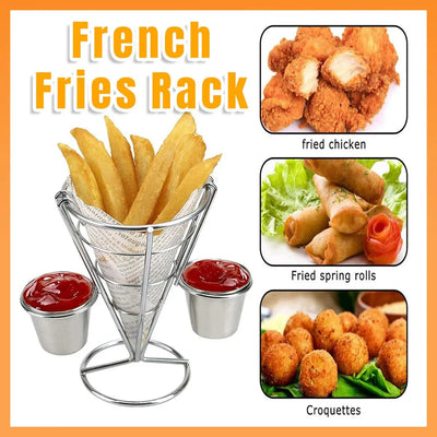 Metal French Fries Serving Basket, 10 x 14.5 cm