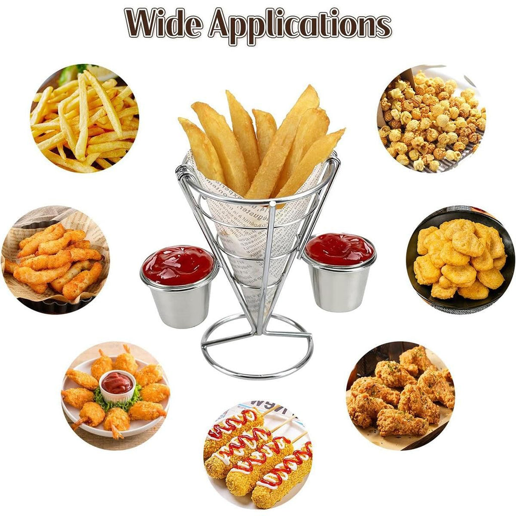 Metal French Fries Serving Basket, 10 x 14.5 cm