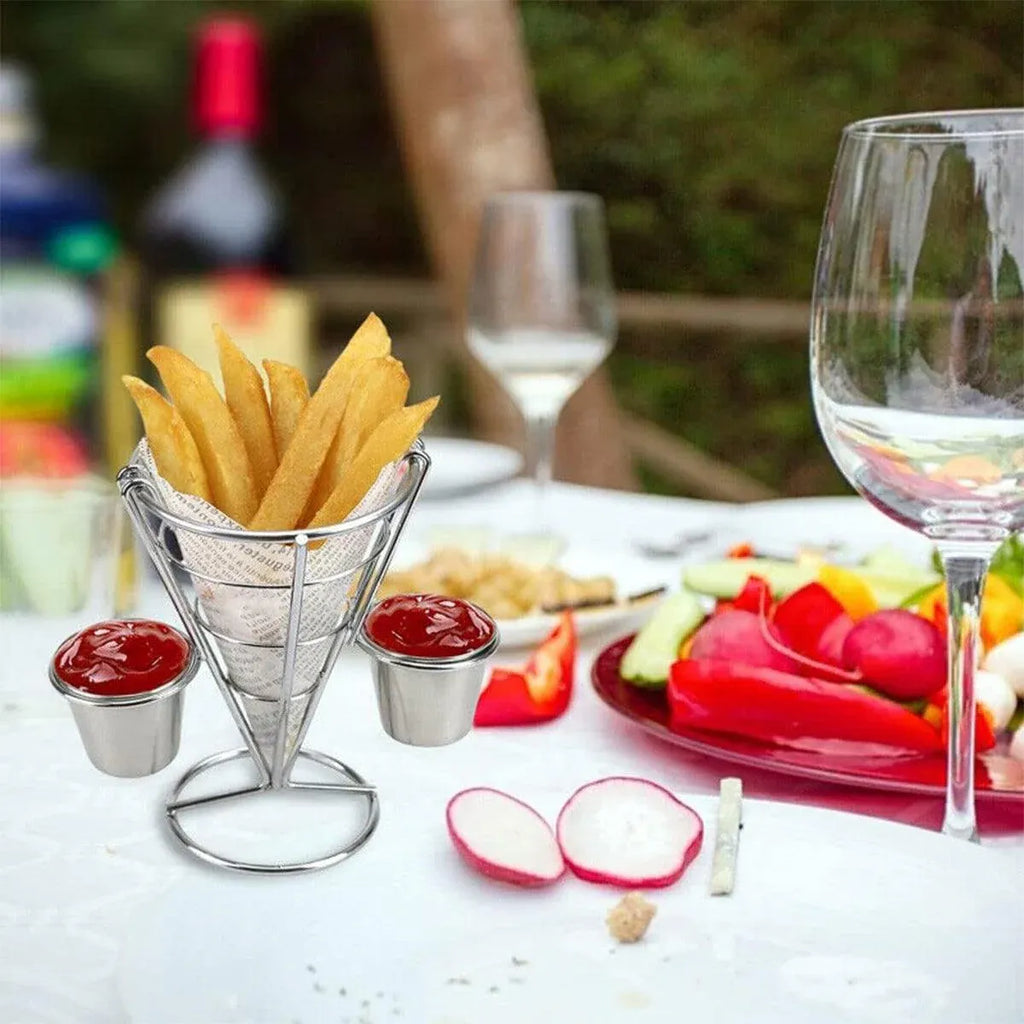 Metal French Fries Serving Basket, 10 x 14.5 cm