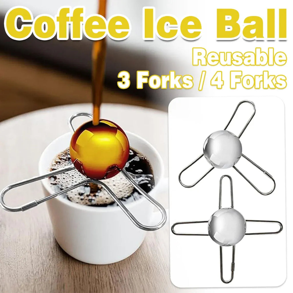3/4 Forks Stainless Steel Ice Balls Reusable Spherical Whisky