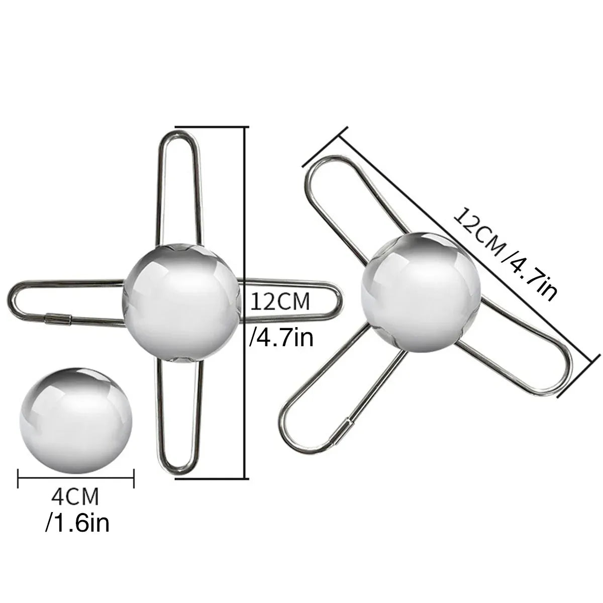 Stainless Steel Ice Ball with 4-Prong Stand, 4 cm
