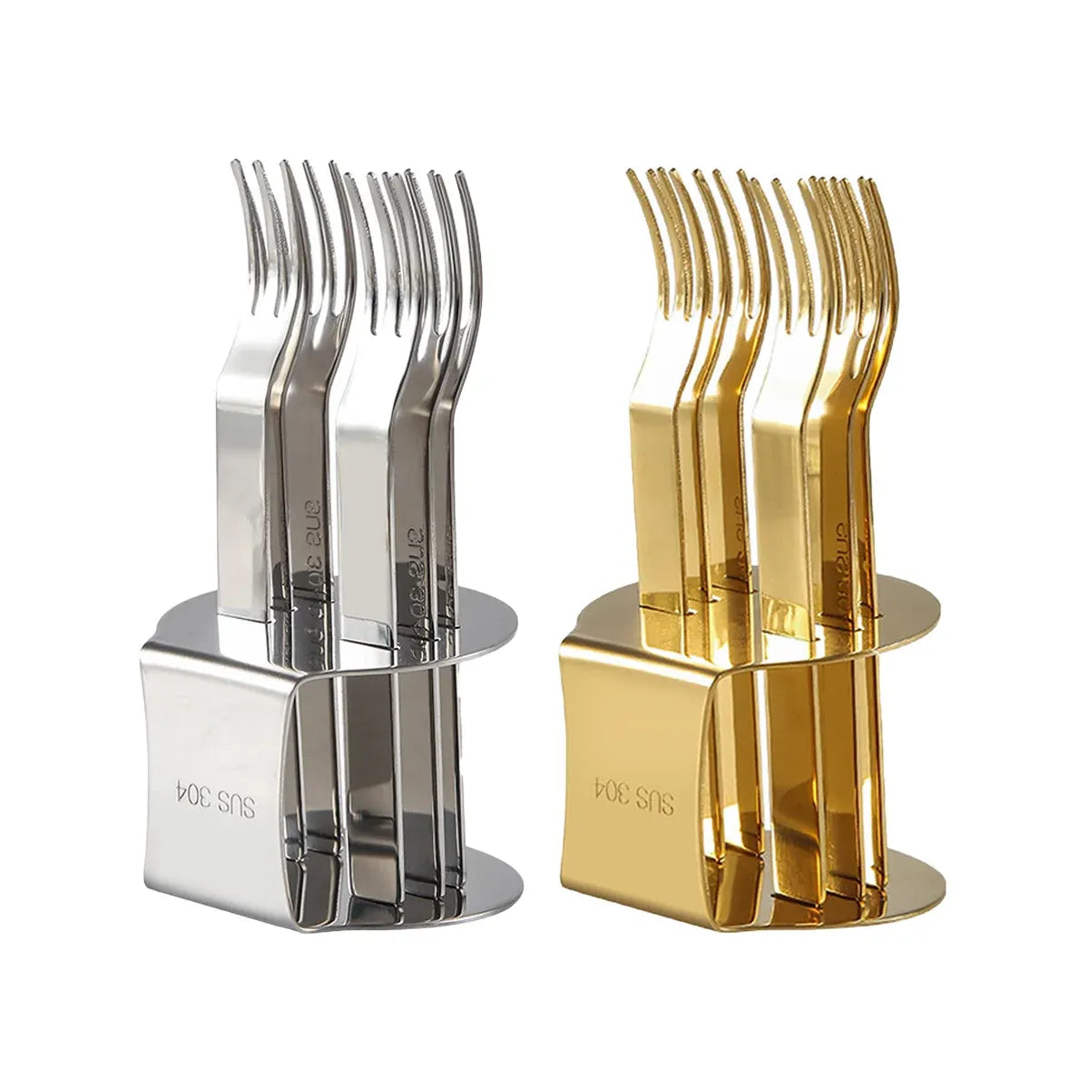 Elegant 304 Stainless Steel Fruit Forks Set of 6 For Home Dessert