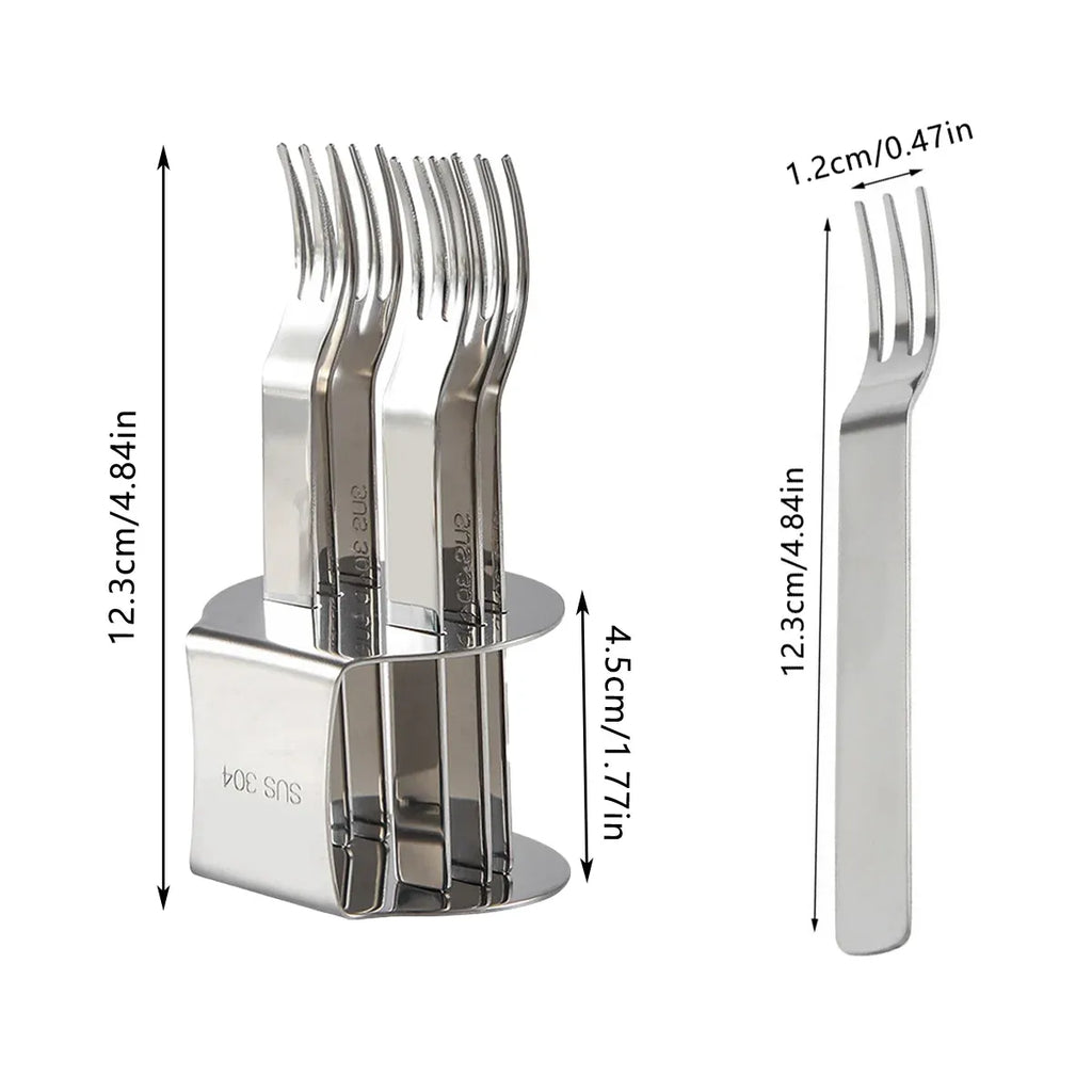 Elegant 304 Stainless Steel Fruit Forks Set of 6 For Home Dessert