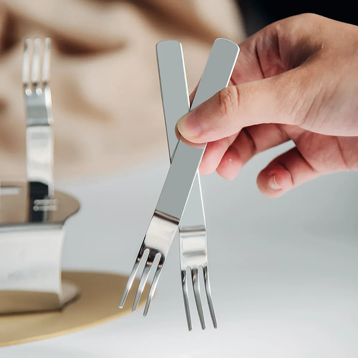 Elegant 304 Stainless Steel Fruit Forks Set of 6 For Home Dessert
