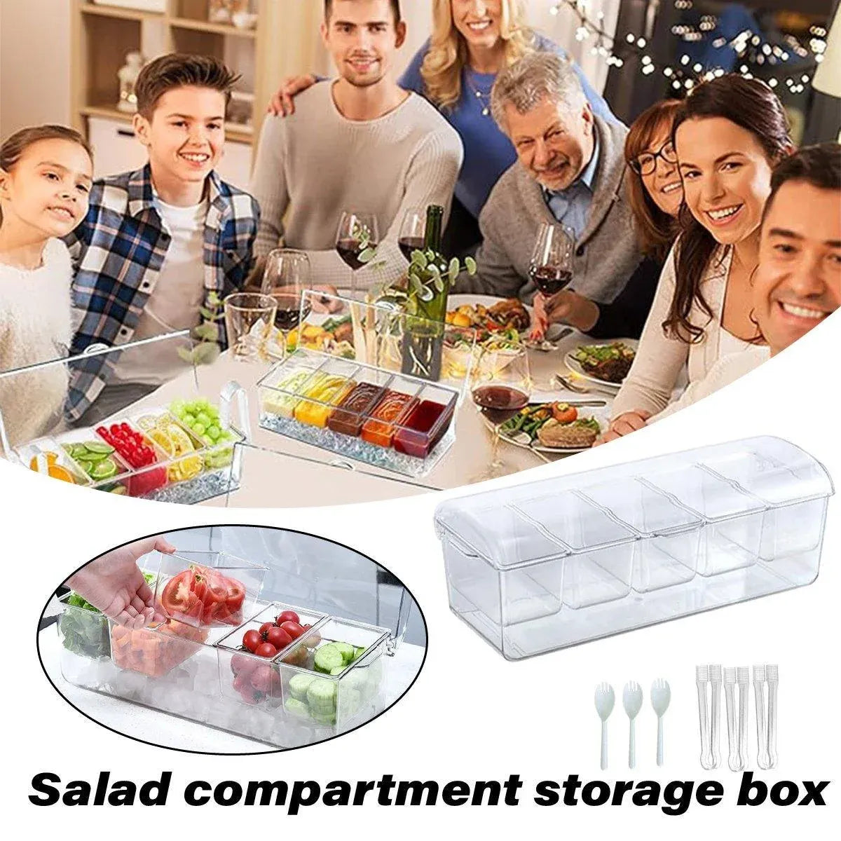 Outdoor Picnic Ice Box Split Salad Plate Fresh-keeping Food