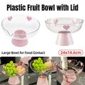 Clear Pedestal Fruit and Snack Bowl with Heart Pattern