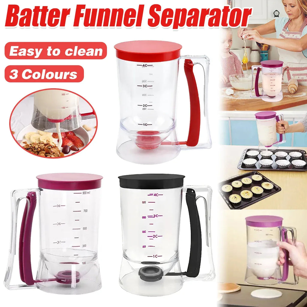 Batter Dispenser Measuring Jug with Lid, 990 ml