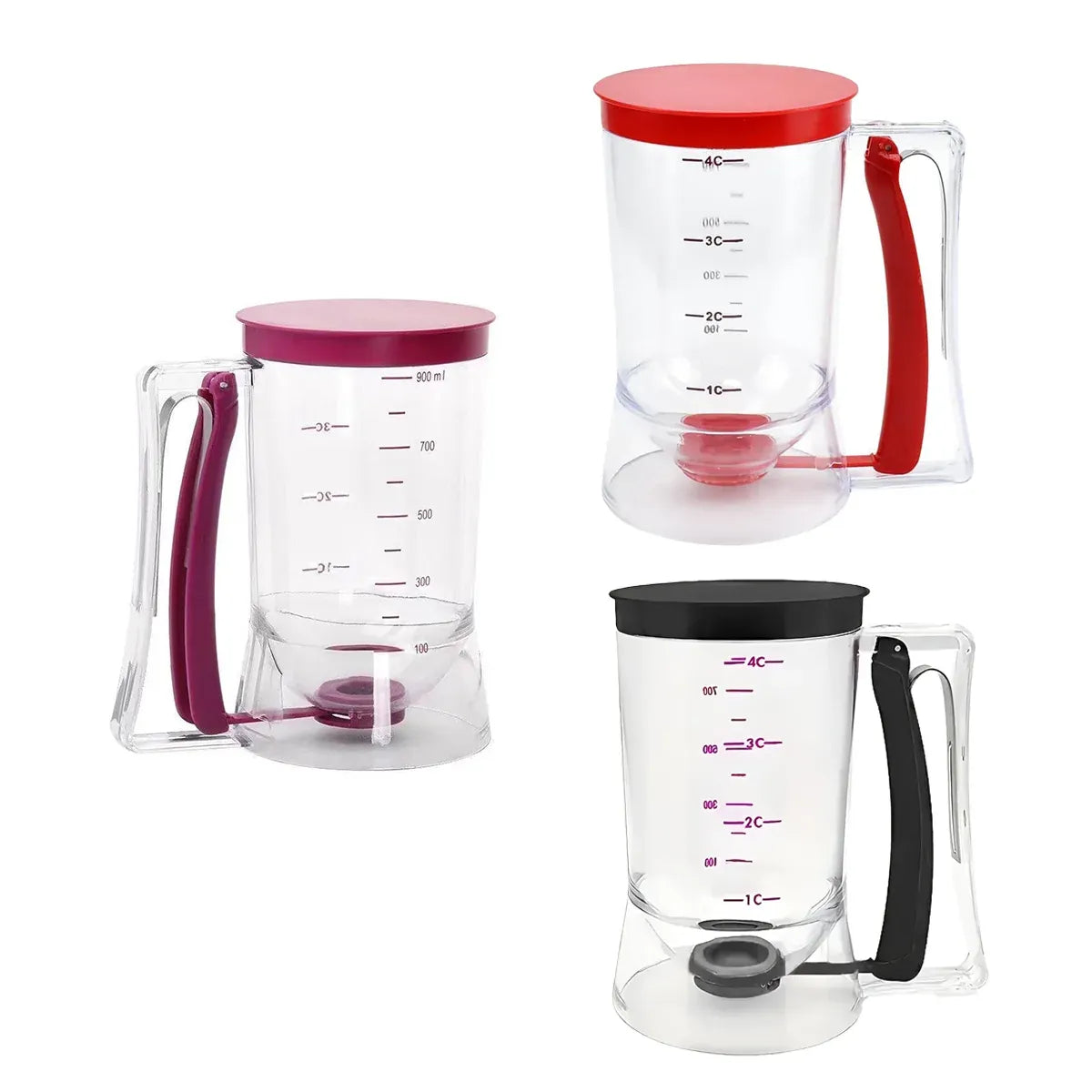 Batter Dispenser Measuring Jug with Lid, 990 ml