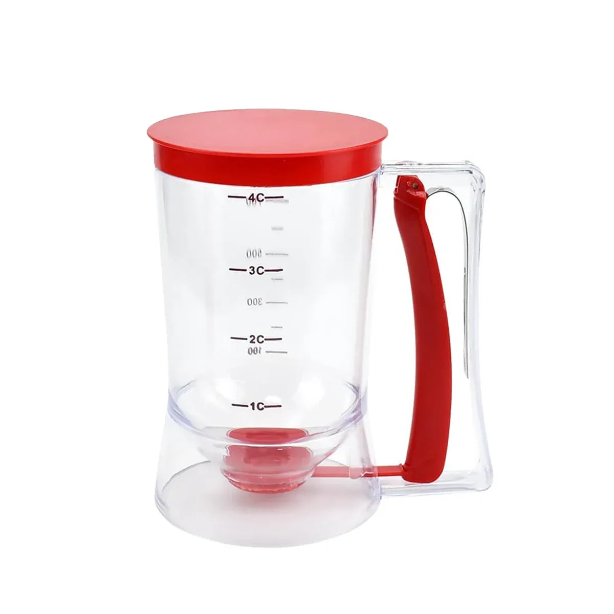 Batter Dispenser Measuring Jug with Lid, 990 ml, Red