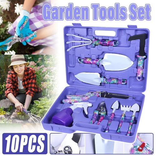 10PCS Garden Tool Kit Shovel Rake Planting Tools Set