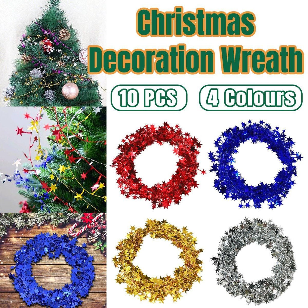 10pcs Christmas Wreath Decorations Festive Holiday Door Hanging