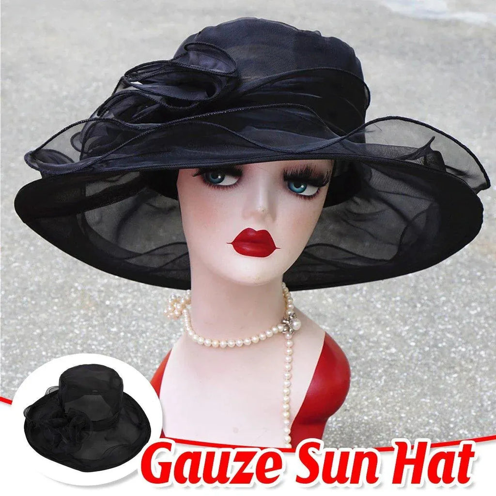 Ladies Large Brim Sun Hat Lightweight Bowler Hat Summer Beach