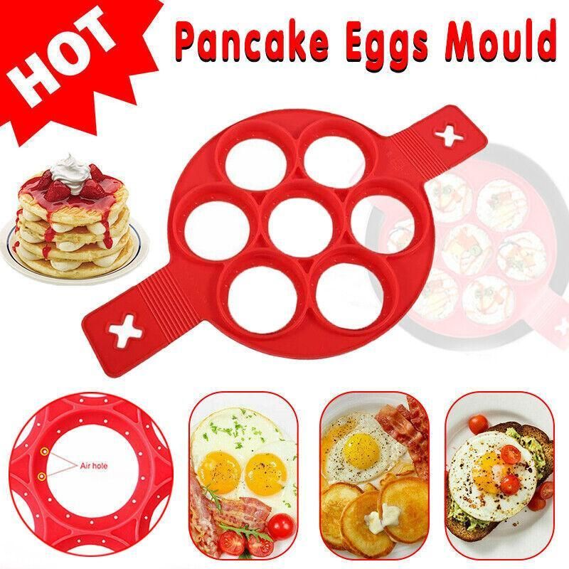 Silicone Non-Stick Pancake and Egg Maker, Red