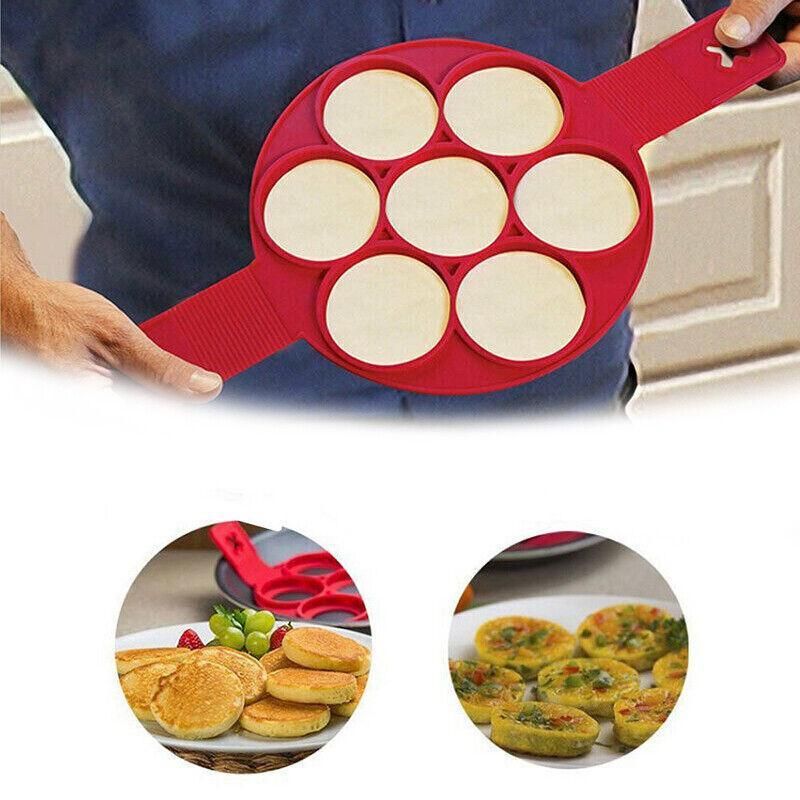 Silicone Non-Stick Pancake and Egg Maker, Red