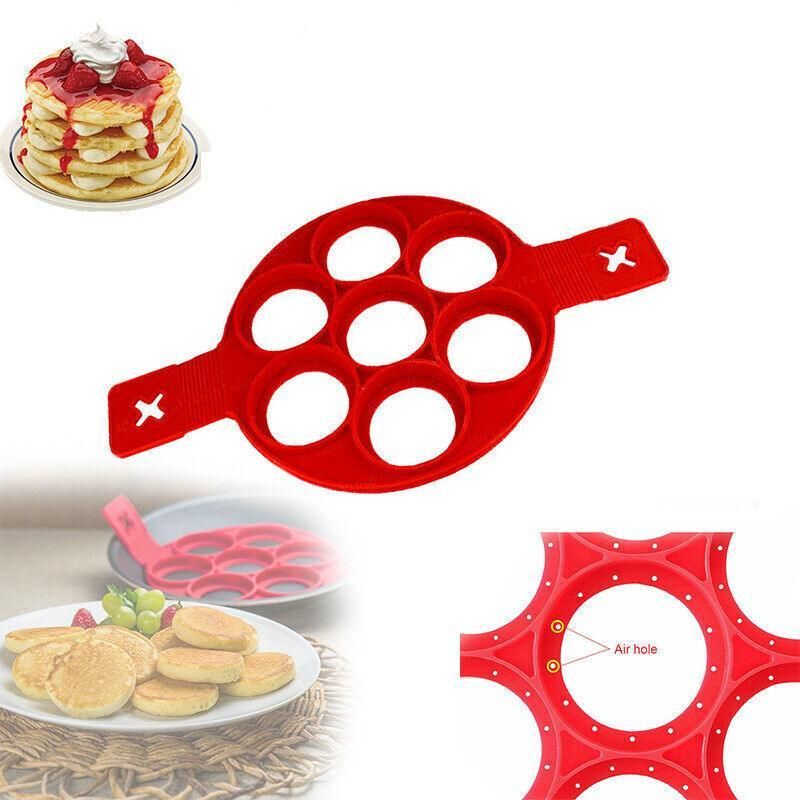 Silicone Non-Stick Pancake and Egg Maker, Red