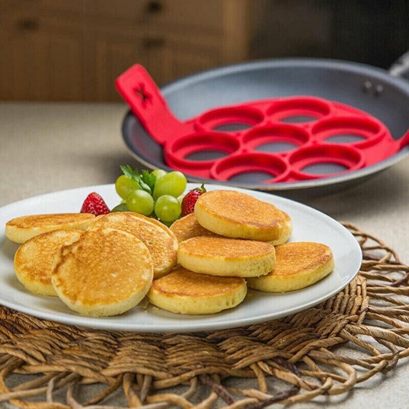 Silicone Non-Stick Pancake and Egg Maker, Red