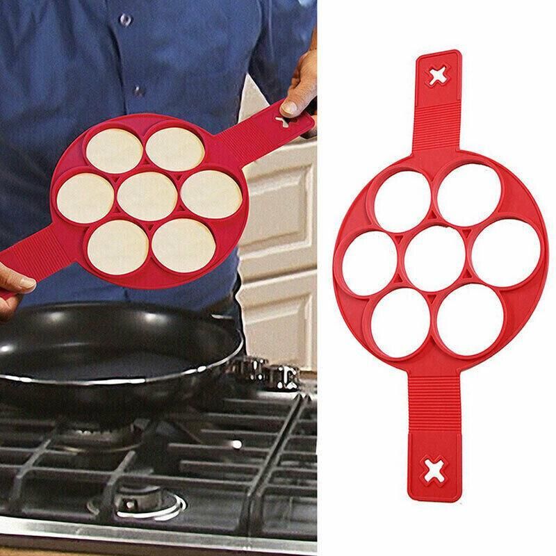 Silicone Non-Stick Pancake and Egg Maker, Red