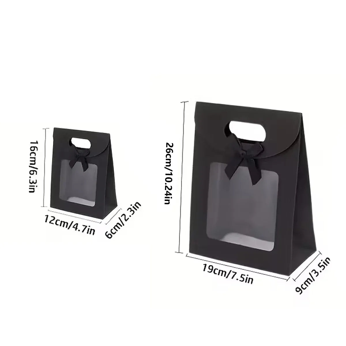24PCS Bow Gift Boxes with Clear Window Aesthetic for Candy Gift Packaging Use - M