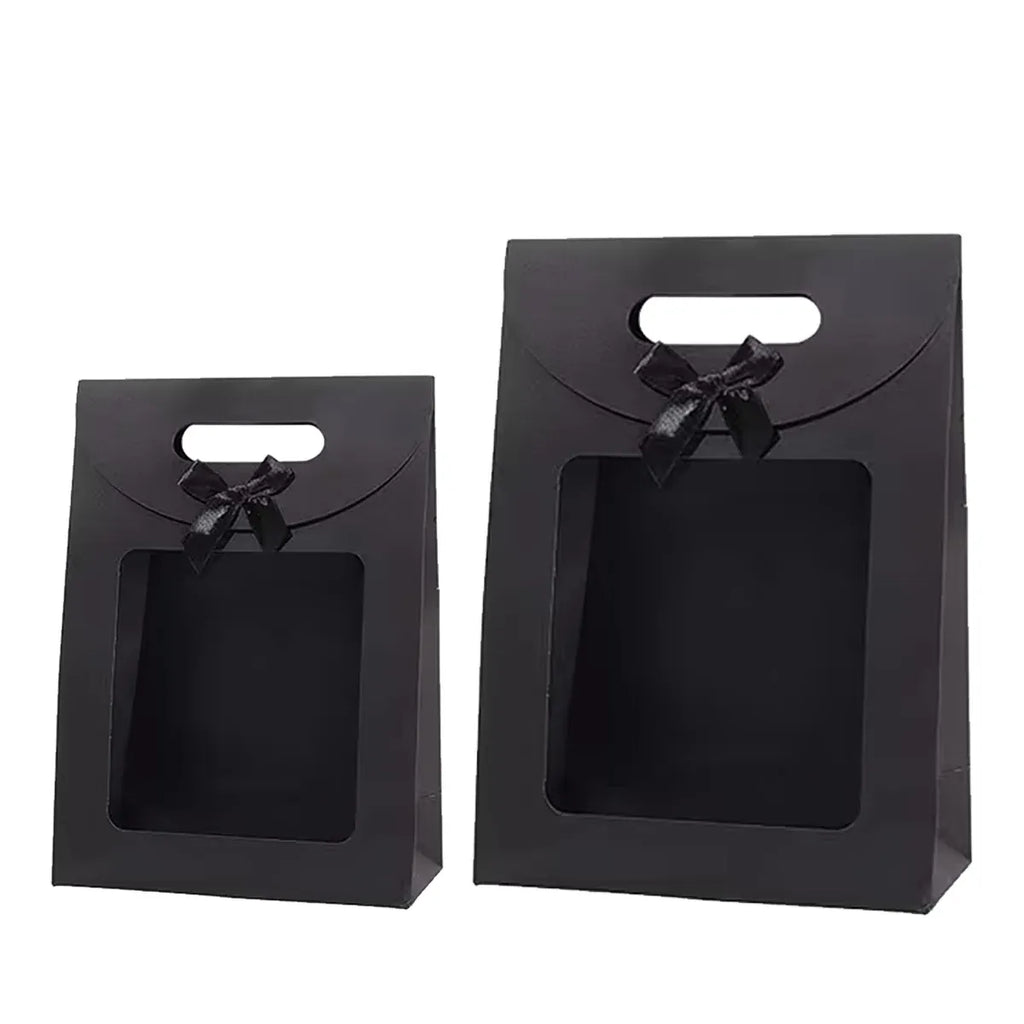 24PCS Bow Gift Boxes with Clear Window Aesthetic for Candy Gift Packaging Use - S