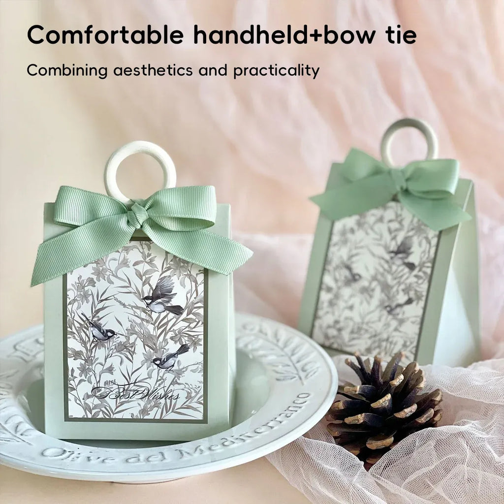 50PCS Gift Bags 3 Colours Aesthetic French Forest Theme Party Packing Bags - Champagne