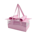5PCS Bow Gift Box Transparent PVC Design with Ribbon Wedding Party Favor Boxes - Pink