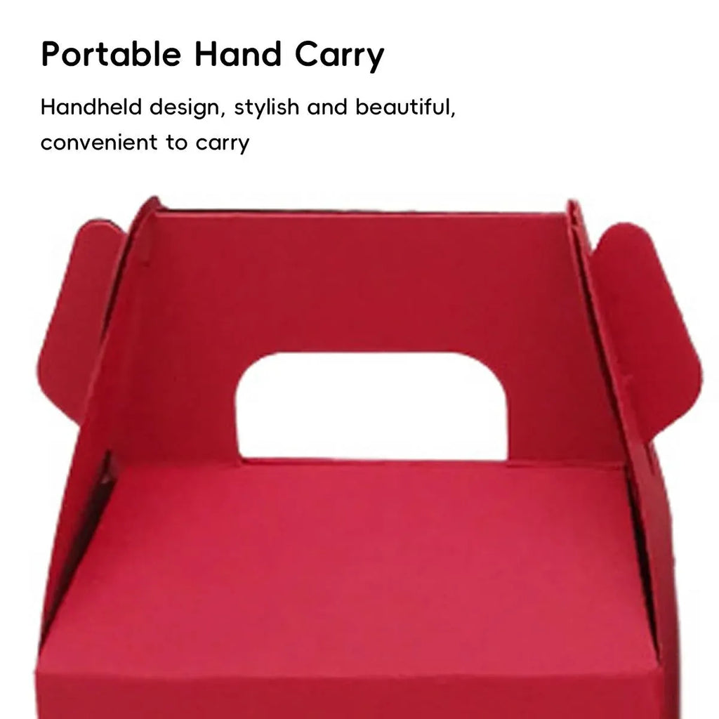 3 Packs Handheld Kraft Paper Gift Boxes with Thank-you Stickers Party Favor Use - Red
