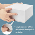 10Pcs Kraft Gift Boxes Set with Jute Rope 8x8x4 Inch Party Favour Packaging - White