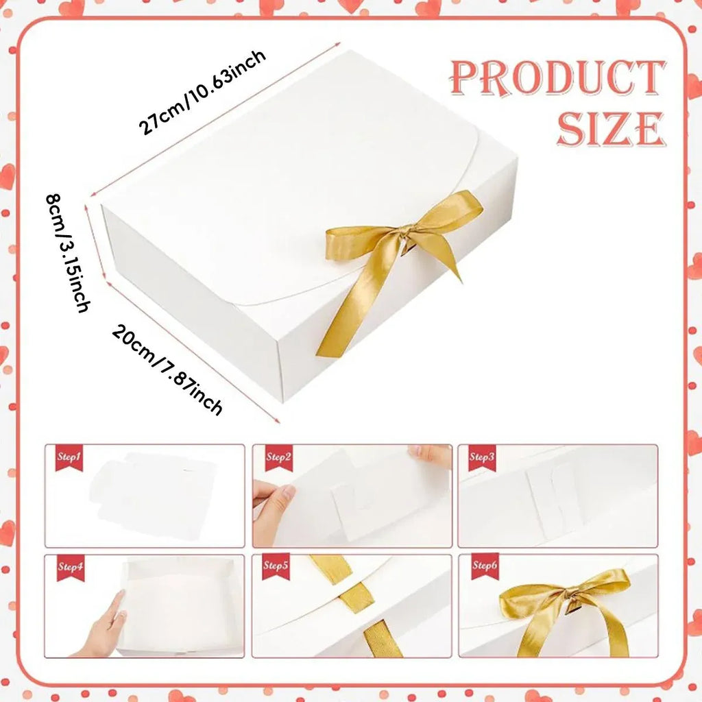 20 Pcs Holiday Party Gift Boxes Festive Packaging Box Set Foldable Kraft White - White