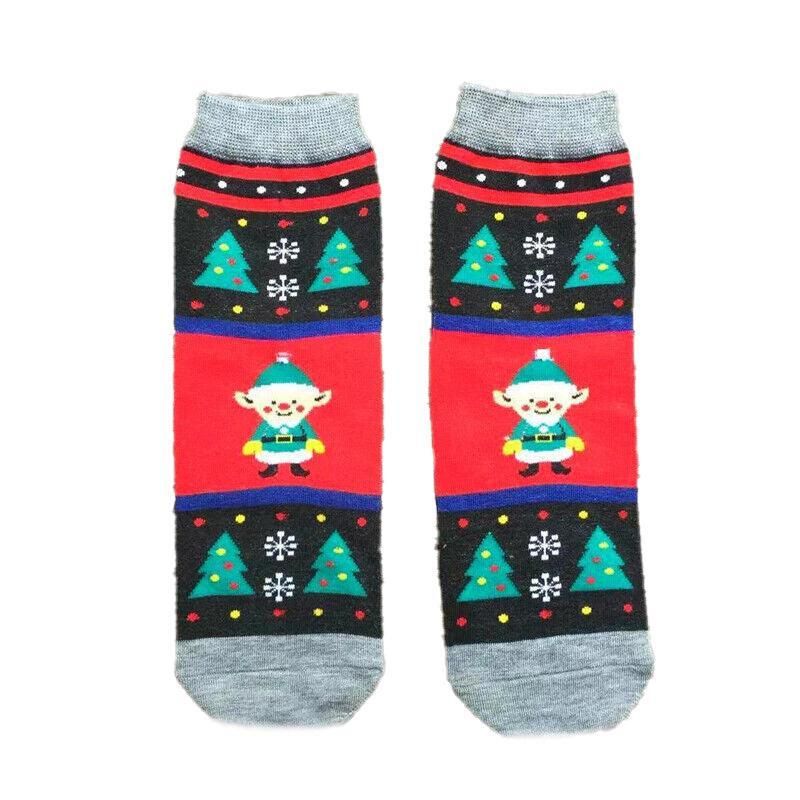 Christmas Pattern Cotton Blend Socks, 1 Pair, Clown