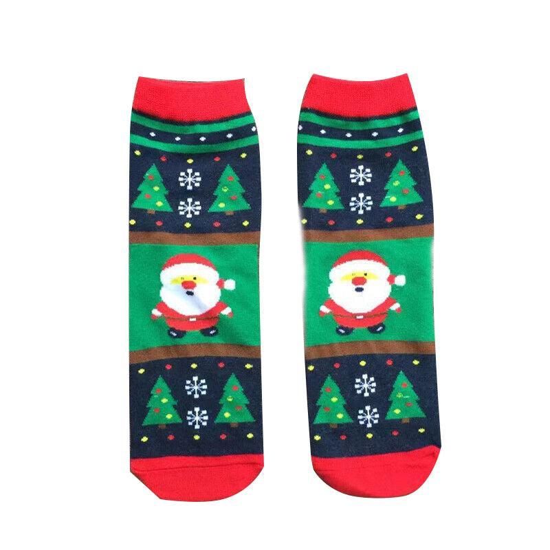 Christmas Pattern Cotton Blend Socks, 1 Pair