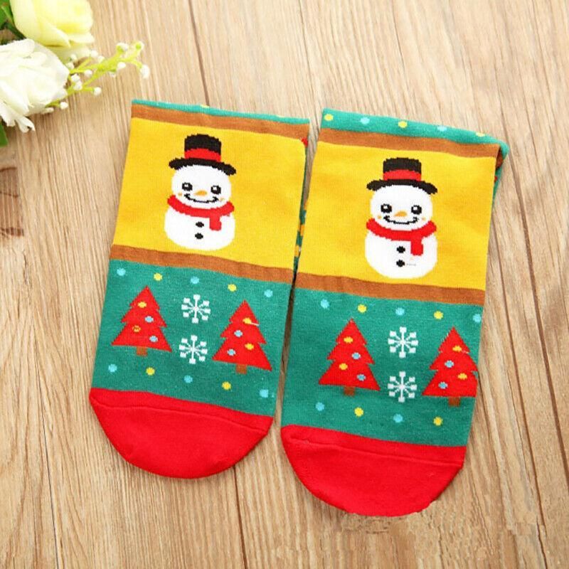 Christmas Pattern Cotton Blend Socks, 1 Pair