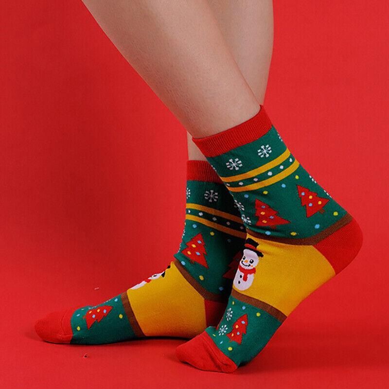 Christmas Pattern Cotton Blend Socks, 1 Pair