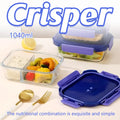 Glass Food Storage Container 1040ml Lunch Bento Box with Lid