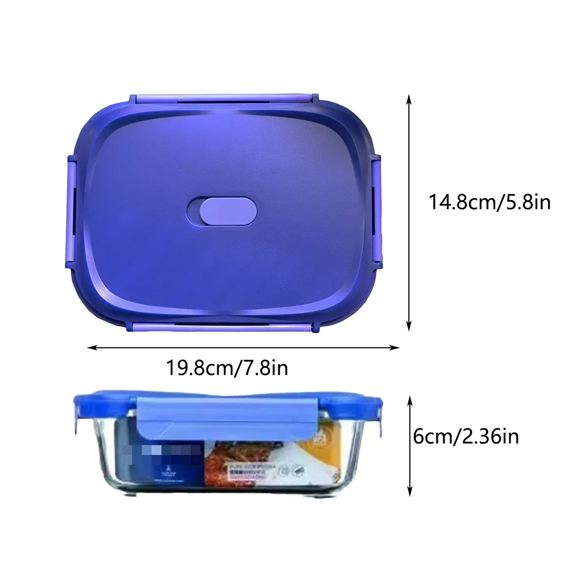 Glass Food Storage Container 1040ml Lunch Bento Box with Lid